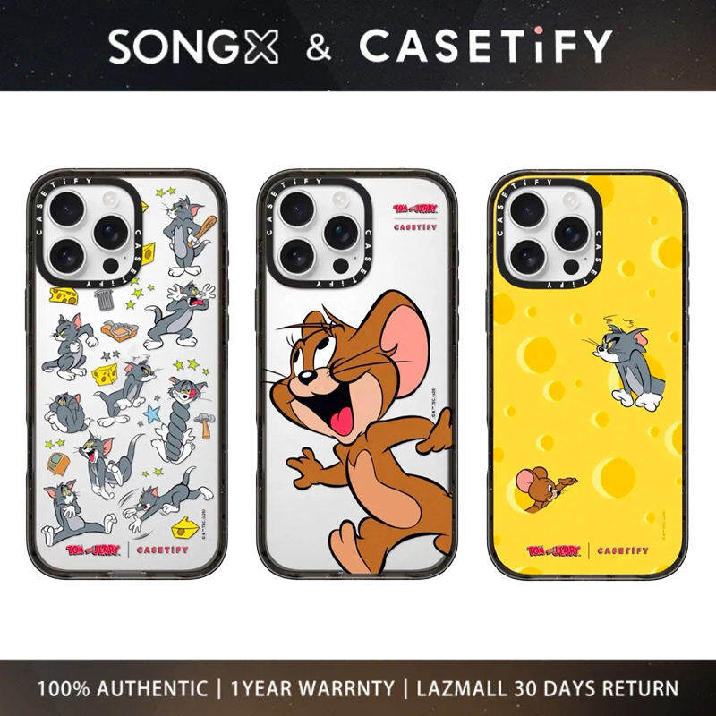 SONGX Casetify Acrylic Phone Case Co Branded Tom and Jerry Pattern Case With Magsafe For iPhone 17 16 15 14 13 12 Pro Max/ iPhone 17 16 15 14 13 12 Pro/ iPhone 17 16 15 14 13 12