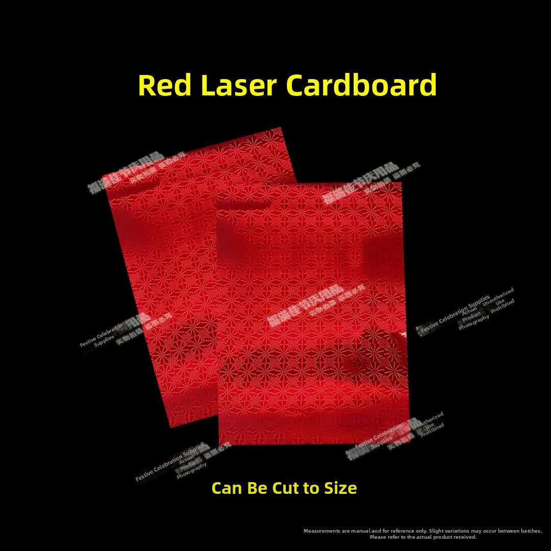 Large Red Gold Laser Paperboard Card Paper Handmade Materials Lotus Lantern Cylindrical Paperboard Hard Paper for Mid-Autumn Festival