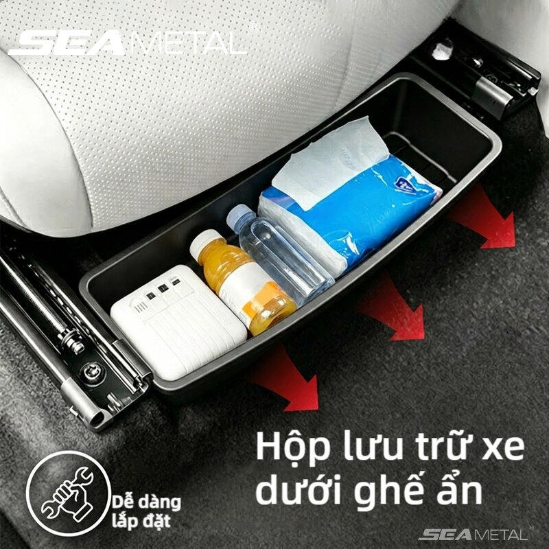 SEAMETAL Universal Hidden Car Under Seat Storage Box ABS Anti-Slip Organizer Tray Easy Install for All Cars Giá 72,179 Đồng*Miễn phí vận chuyển