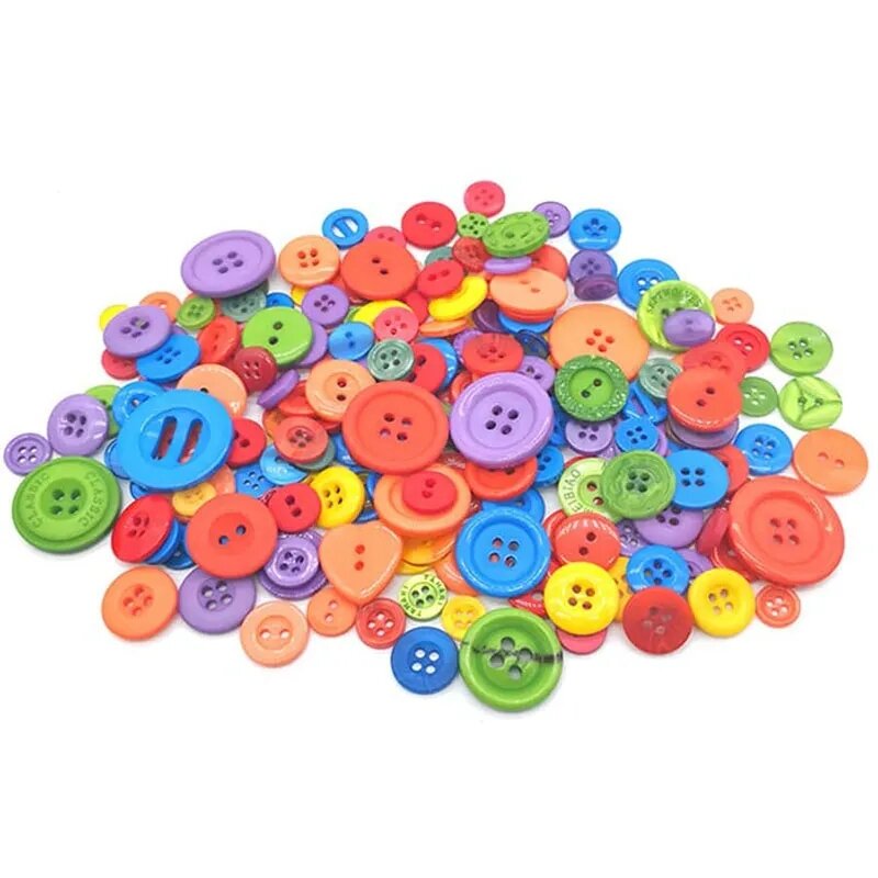 100PCS Colorful Mixed Resin Buttons Rotundity Household Handmade DIY Sewing Supplies Clothing Accessories Material Bags TMZ