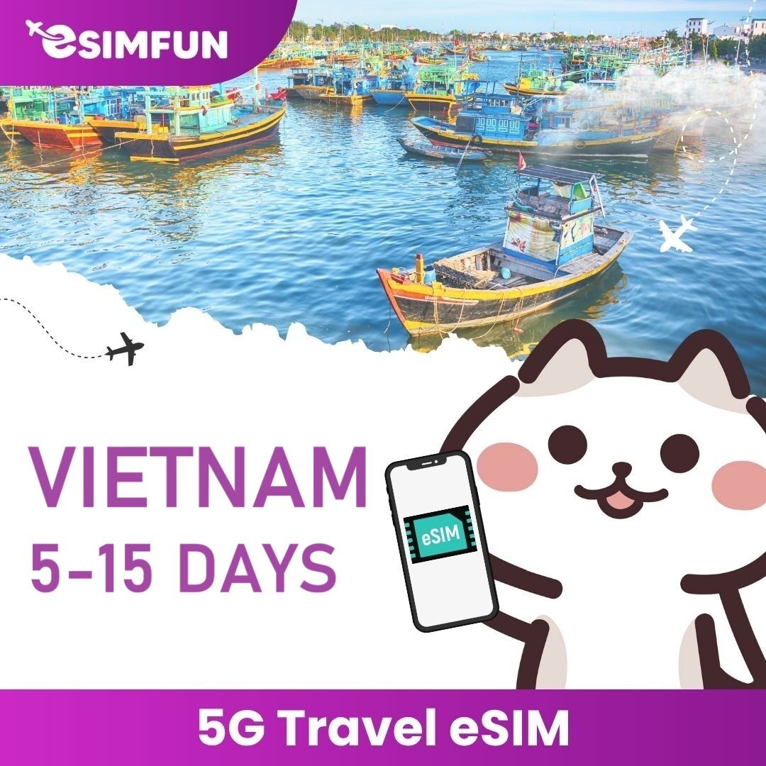 eSIM - Vietnam 5G Travel eSIM - 5-15 Days Unlimited Data ราคา 195 บาท*ส่งฟรี