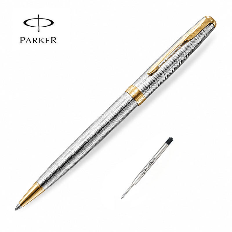 Parker Sonnet Ballpoint Pen, Chiselled Gold & Silver Plated with
