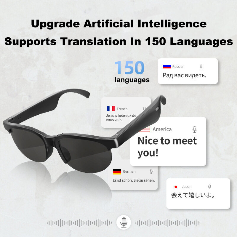 AI Translation Intelligent Bluetooth Glasses XG88PRO Wireless Bluetooth Earphones Real time Multi language Translation Earphones Harga  105 Ringgit*Penghantaran Percuma