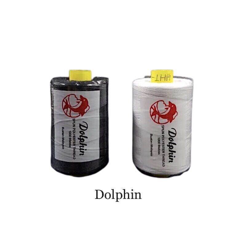 Benang Jahit Biasa 1000m Berkualiti brand Dolphin Senorita Golden Fish dan Natasia