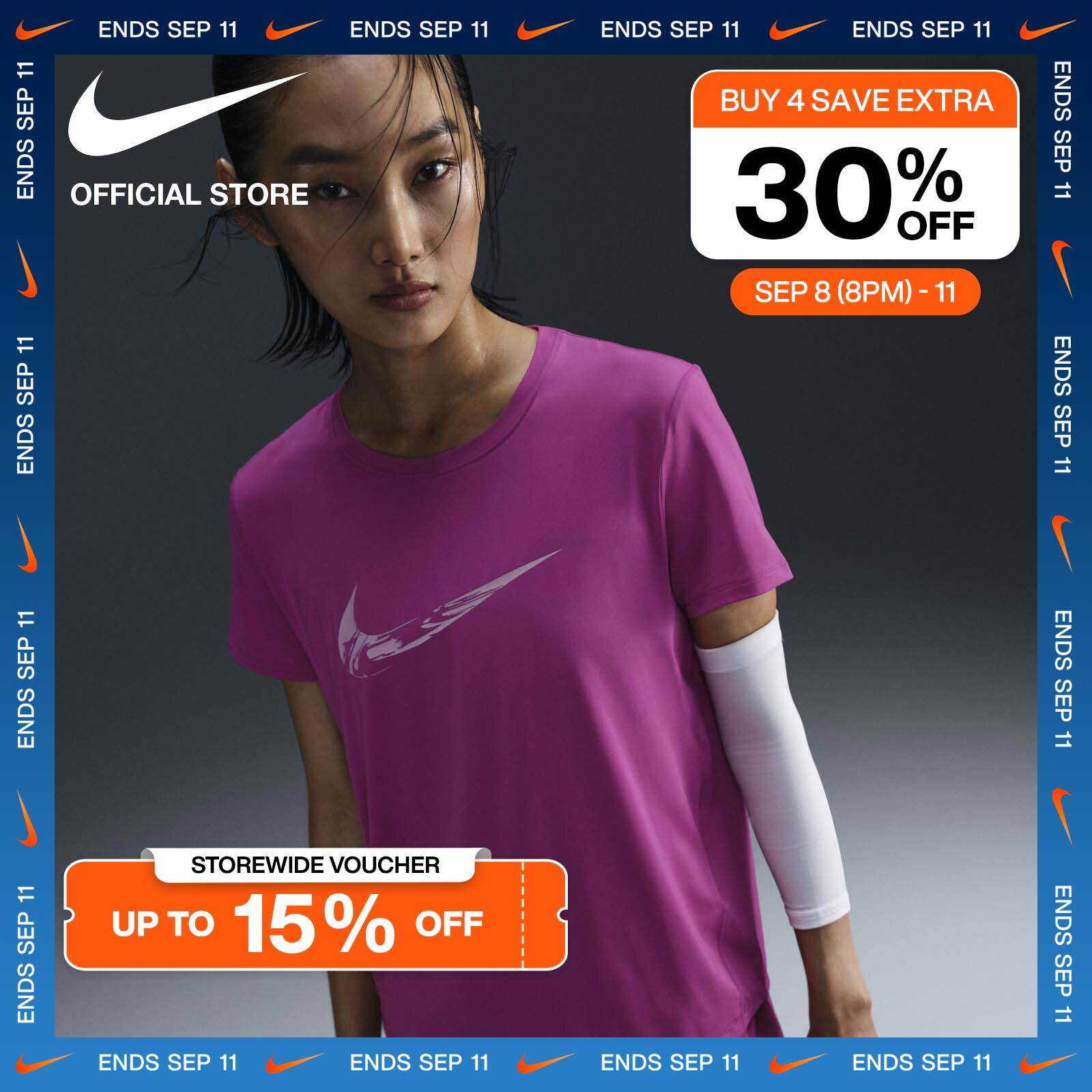 Nike Women's One Dri-FIT Short-Sleeve Graphic Running Top - Hot Fuchsia