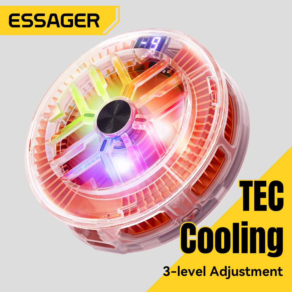 Essager Ultra-slim Cooling Phone Cooler TEC Semiconductor Heat Sink Digitai Display Radiator For iPhone 12 13 14 15 16 17 Models Phone Cooler For Gaming/Real-time lLive Streaming ราคา 813 บาท*ส่งฟรี