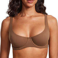 Large Size Underwire Full Support Seamless Unlined Balconette Bra Underwear Solid Color Comfortable Sports Yoga No Trace Bra