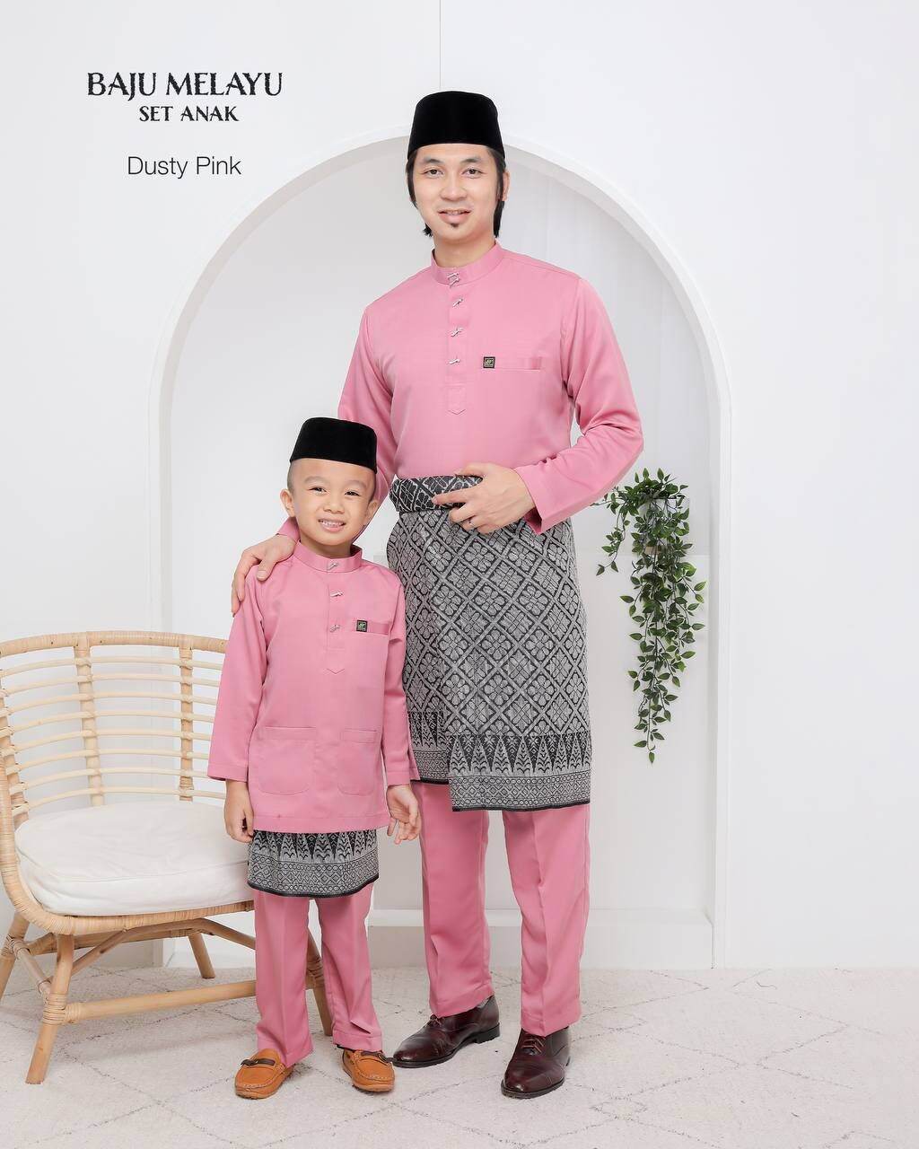 💥 DUSTY PINK 💥 SET SEDONDON BAJU MELAYU AYAH ️ ANAK | BAJU MELAYU CEKAK ...