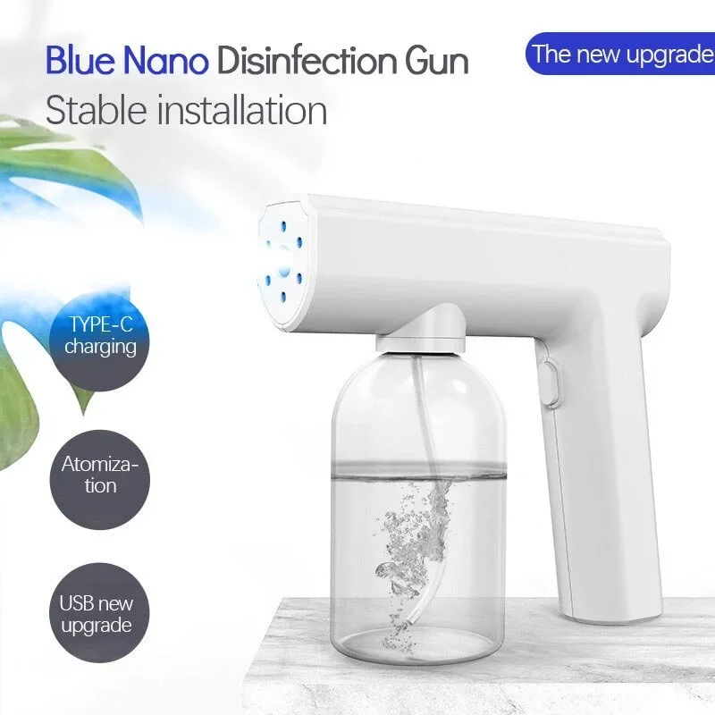 🇲🇾Handheld Disinfection Machine Gun Blue Light Nanometer Disinfection Sprayer Gun 300ml Wireless Spray Gun奈米消毒枪