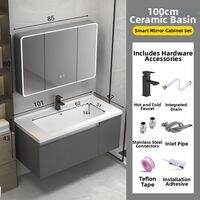 XUANXISHI | Thick Intelligent Honeycomb Aluminum Bathroom Vanity Set with Ceramic Basin and Mirror Cabinet