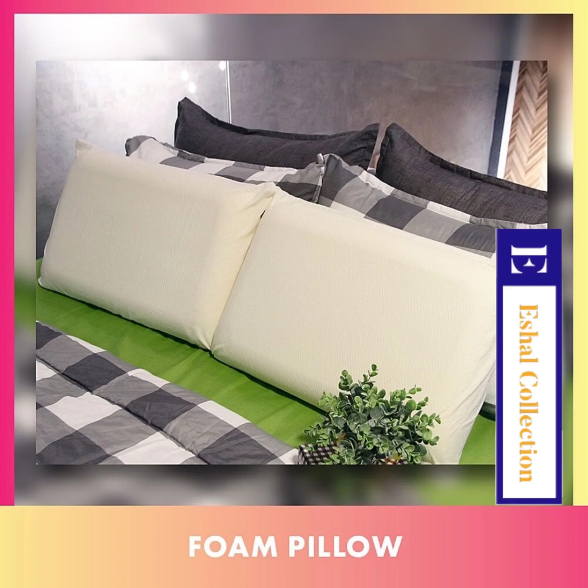 High Resilience Foam Pillow Standard Size (43cm x 69cm) / Bantal Foam yang Keras Price Like Free 🤭