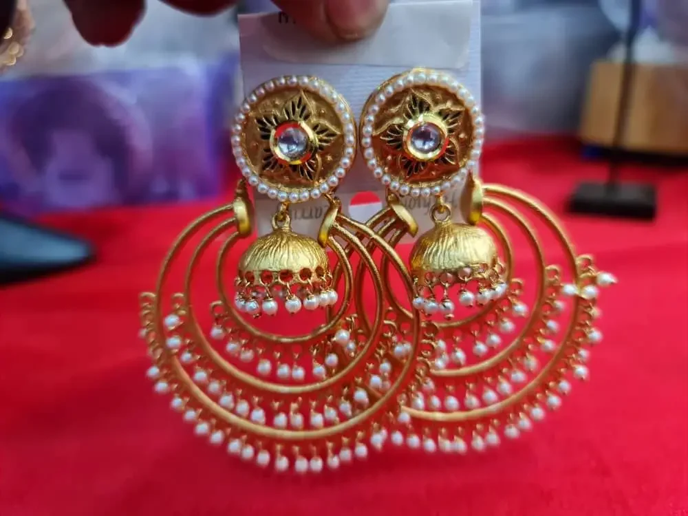 Gold Plated FANCY BOLLYWOOD EARRING