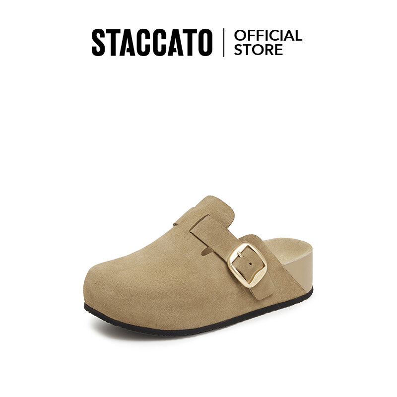Staccato Women's Retro Birkenstock Slippers Round Toe Thick Bottom Slippers ET001 ราคา 4,360 บาท*ส่งฟรี