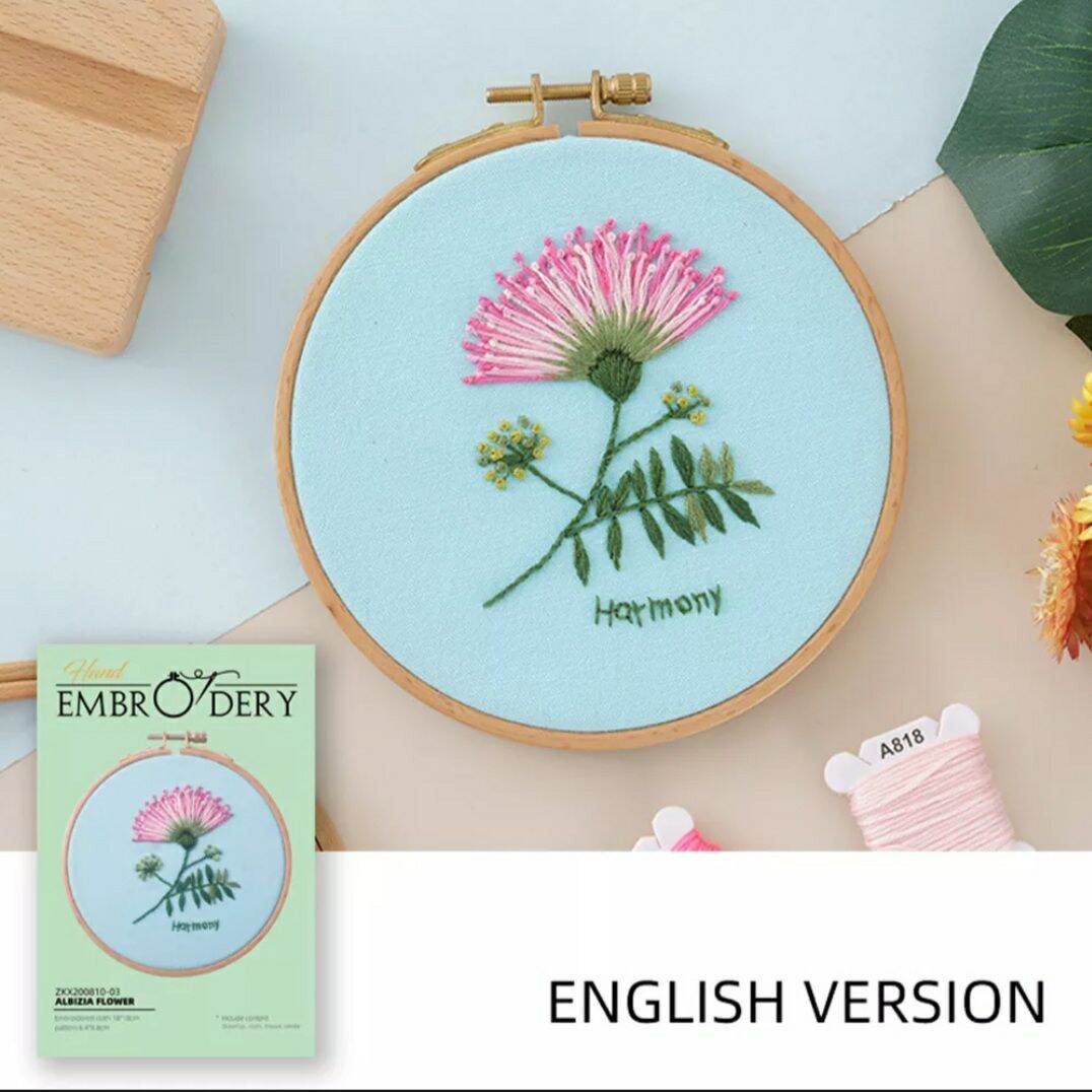 European DIY Flower Embroidery kit Needlework Handmade cross stitch set sewing Art Ready stock