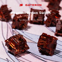 Gateron Phantom Brown Tactile Bàn phím thiết bị chuyển mạch RGB LED Pre lubed 3 pin 55gf tuyến tính Key Thiết bị chuyển mạch tương thích cho chơi game MX Bàn Phím Cơ (35pcs)