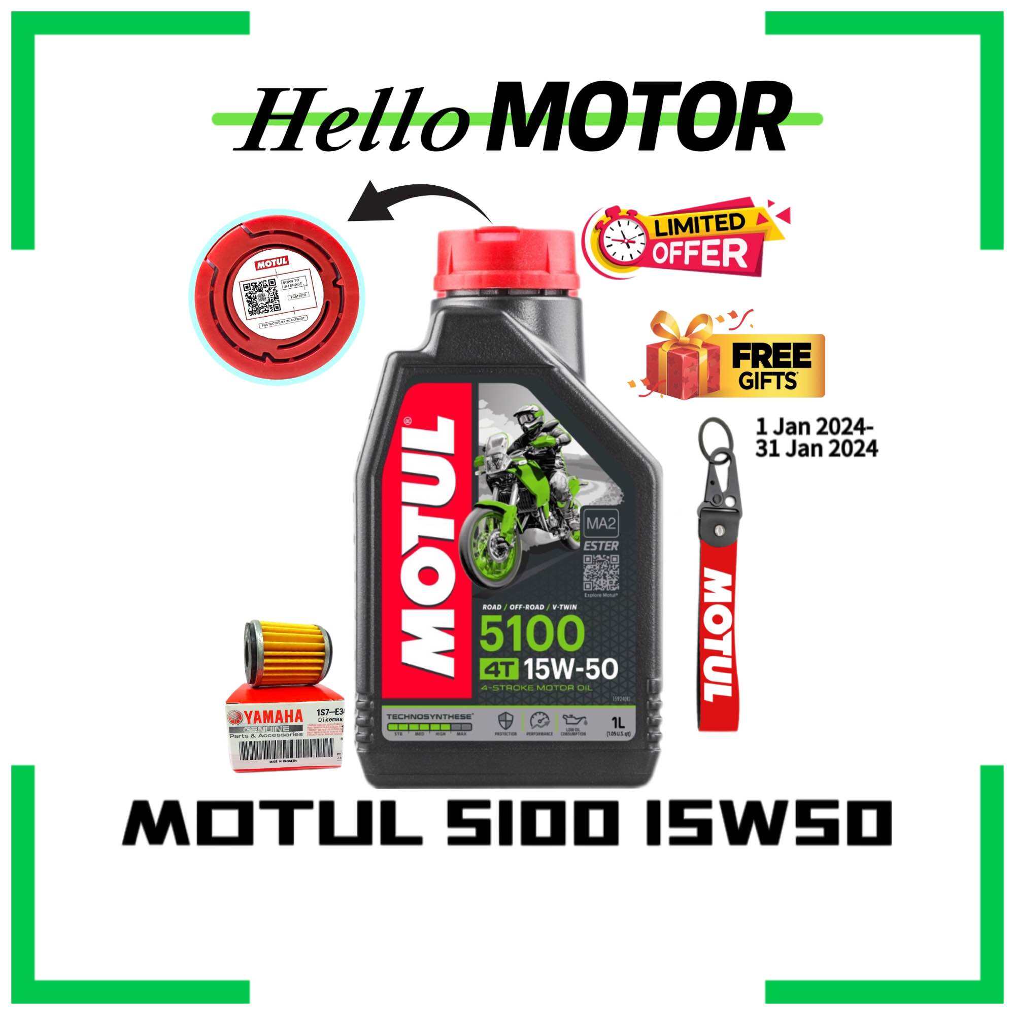 MOTUL 5100 10W40 4T TECHNOSYNTHESE ENGINE OIL FRANCE