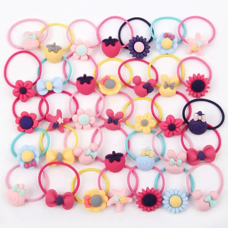 Korean Fashion Colorful Hair Band Rubber Band Hair Tie Baby Girls Hair Accessories Headdress 1 Piece