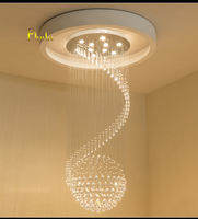Phube Lighting Spiral Crystal LED Ceiling Chandelier Light For Bedroom Living Room Suspension Lustre Corridor Staircase Hanging Lamp Fixture