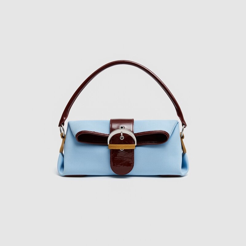 Color Block Knitted Leather Women's Handbag Underarm Bag Large Capacity Luxury Fashion Spring 2025 TGF Brand Soft Handle. 