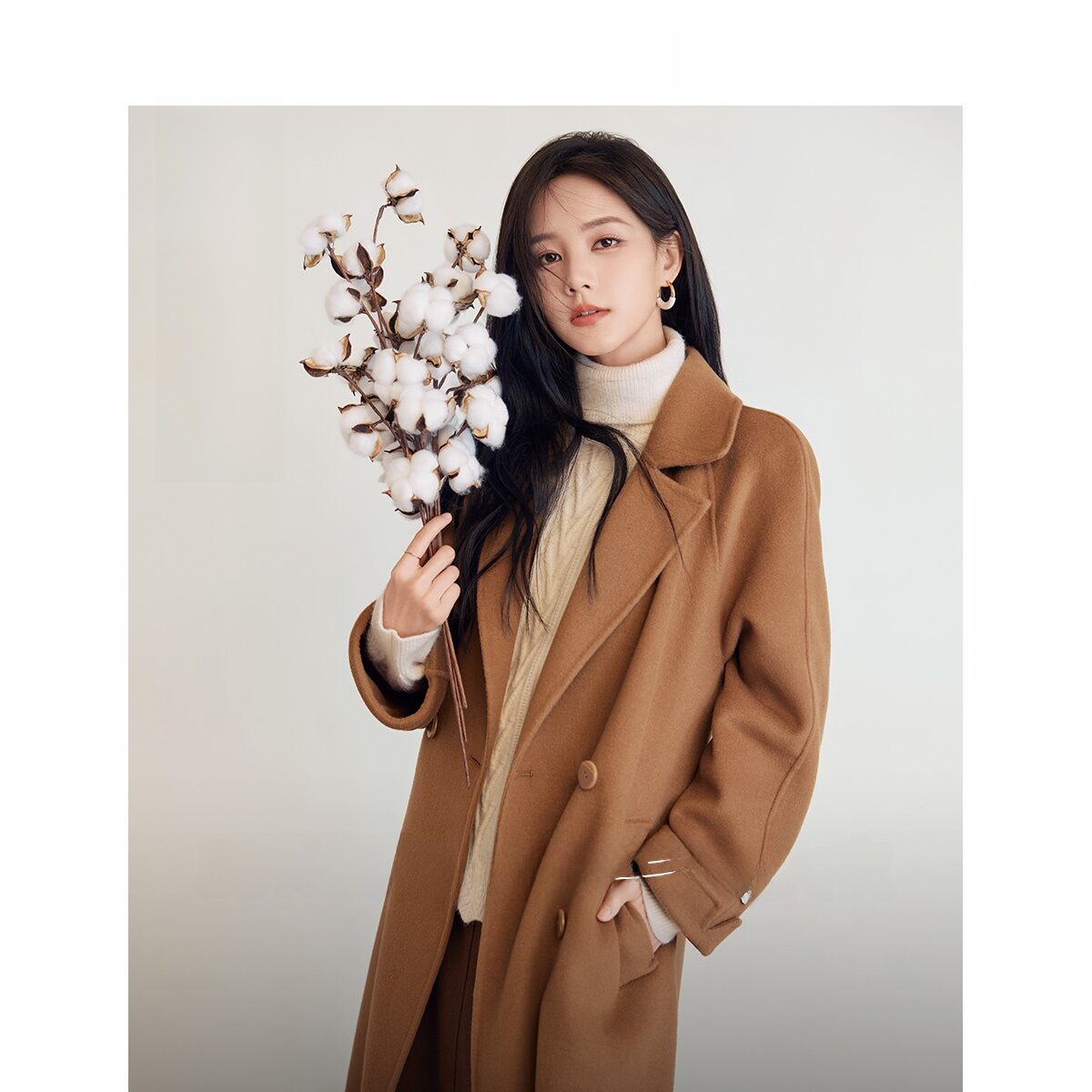 INMAN | Inman Double-Faced Woolen Coat Women's Mid-Length Outerwear Winter New Style Button Pocket Long Sleeve Straight Cut Jacket - Jenama INMAN Harga 793 Ringgit*Penghantaran Percuma