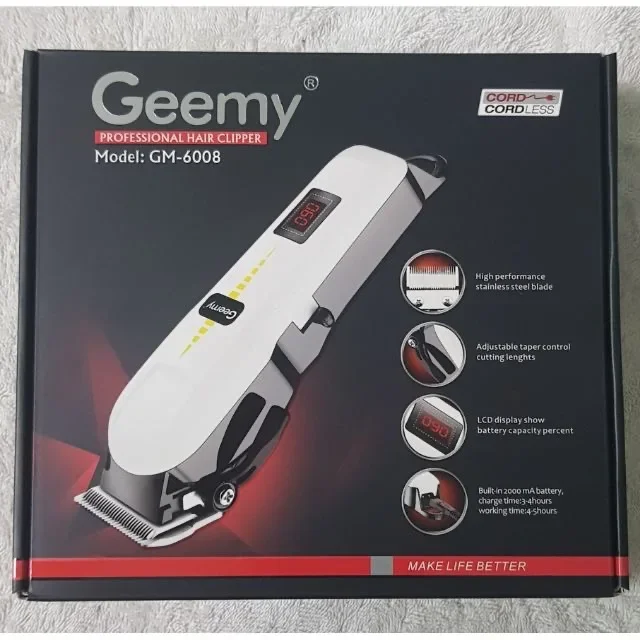 Geemy GM-6008 Hair & Beard Clipper Professional Hair Clipper Rechargeable Hair Trimmer