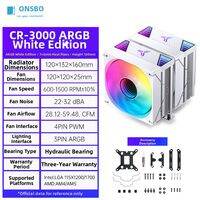 JONSBO | RGB ARGB Dual-Tower CPU Fan Dual Fans White