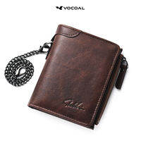 VOCOAL Men Wallet PU Leather Short Wallet Anti-theft Business Retro Wallets PU Clutch Wallets Lightweight Leather Wallet Multi-Card Position Wallets Travel Purses Coin Pouch ID Credit Cards Holder