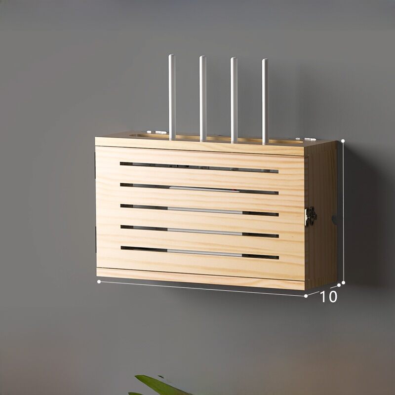 Tv Router Box Design Solid Wood Wireless Network Router Storage Box Wall Mounted TV Box Cat ...