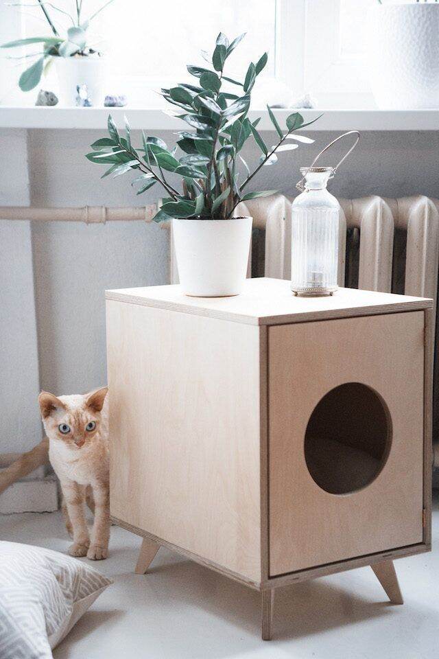WoodWonderland Plywood Cat House WC2002 Rumah Kucing Modern Living Concept  Coffee Table Side Table Pet House