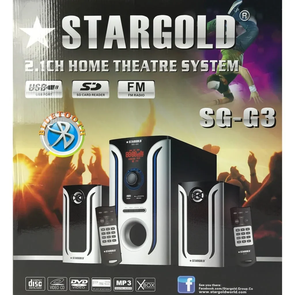 Home theater system 2.1 channel, Stargold SG-G3 Quality Bluetooth+ usb+ FM Radio
