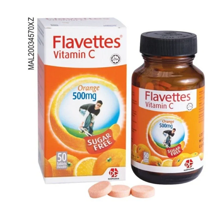 Flavettes Chewable Vitamin C 250mg/500mg (Orange) 50’s/60's/100's