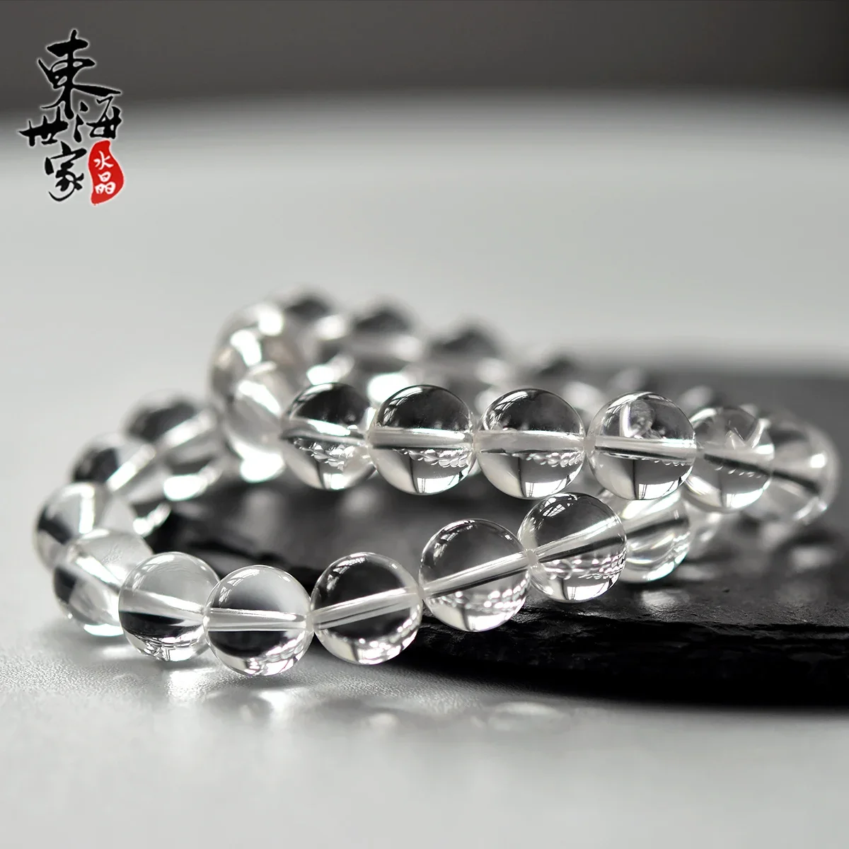 Dong Hai Shi Jia White Crystal Bracelet White Crystal Bracelet Female Male Birth Year Buddha Beads Gift Couple Crystal Scattered Beads