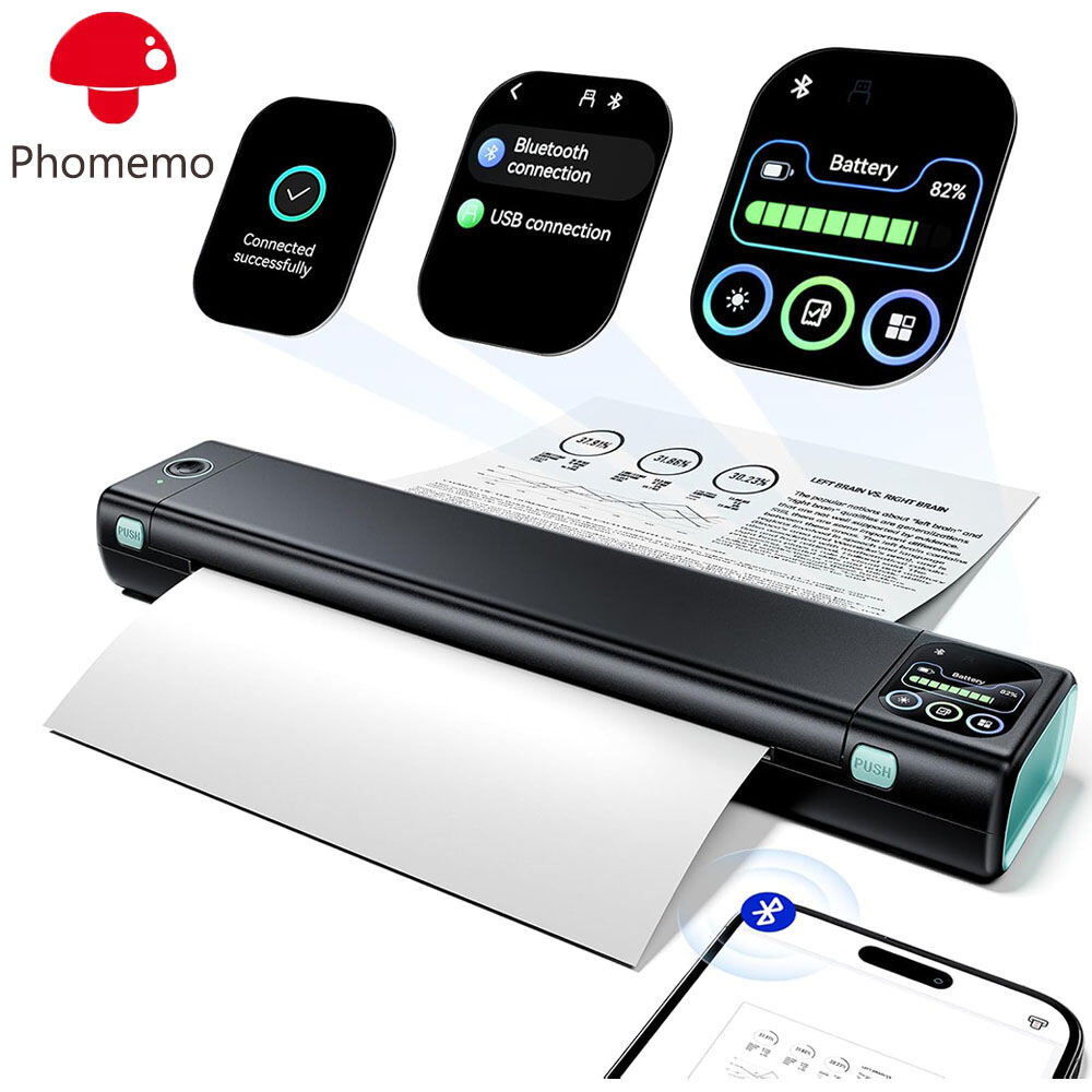 Phomemo Portable Printer with Touchscreen, Upgraded M08D Bluetooth Wireless Thermal Inkless Printer, Supports 8.5"x11" US Letter & A4, Compatible with iOS, Android, PC for Travel ราคา 354 บาท*ส่งฟรี