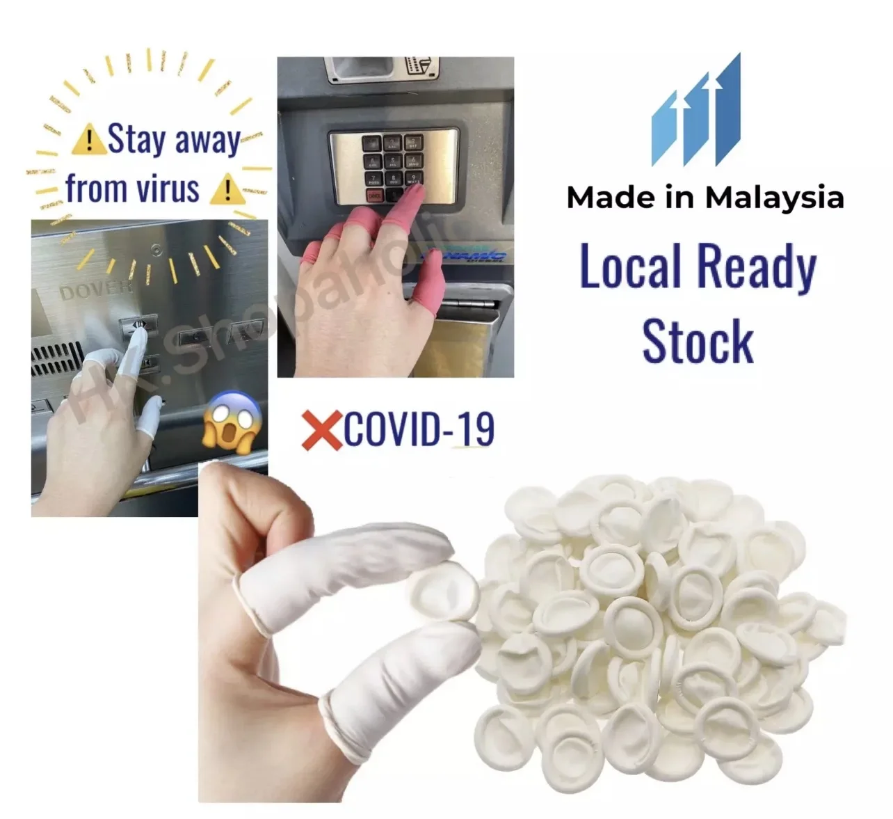 (Ready Stock) Disposable Latex Rubber Finger Cots 100pcs