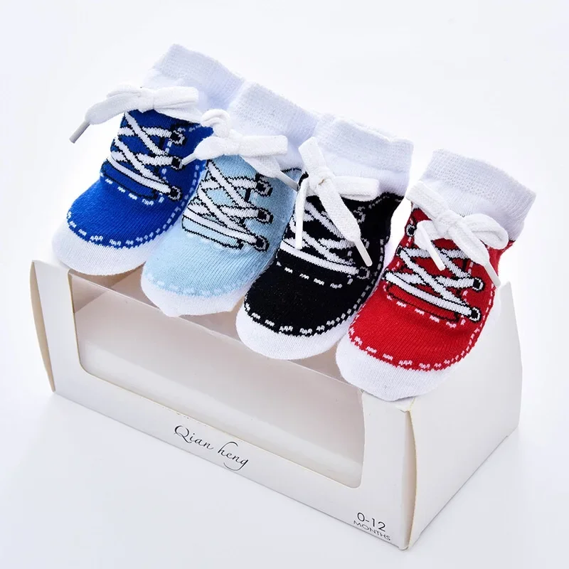 Ready Stock 4 pairs New Born Baby Socks