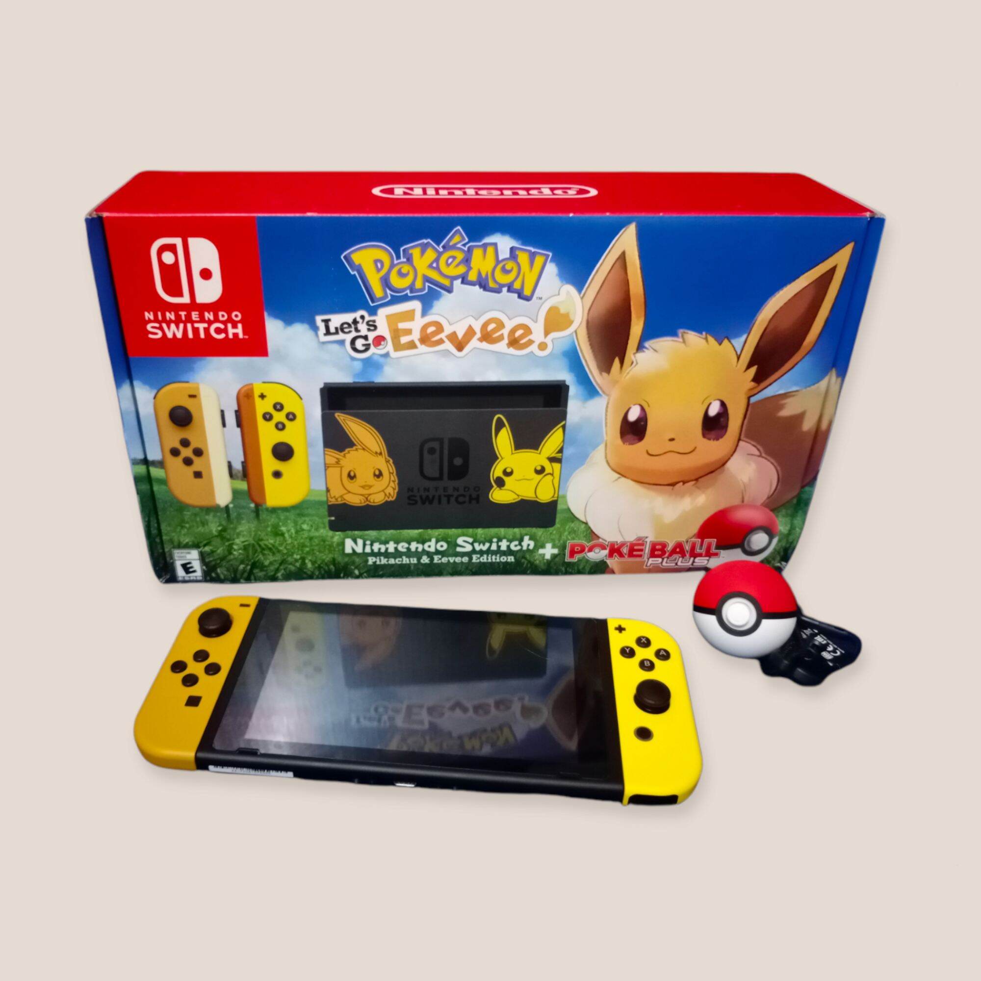 Nintendo Switch Pikachu & Eevee Edition with Let's Go Pikachu! Bundle + Poke Ball Plus [USED] | Lazada