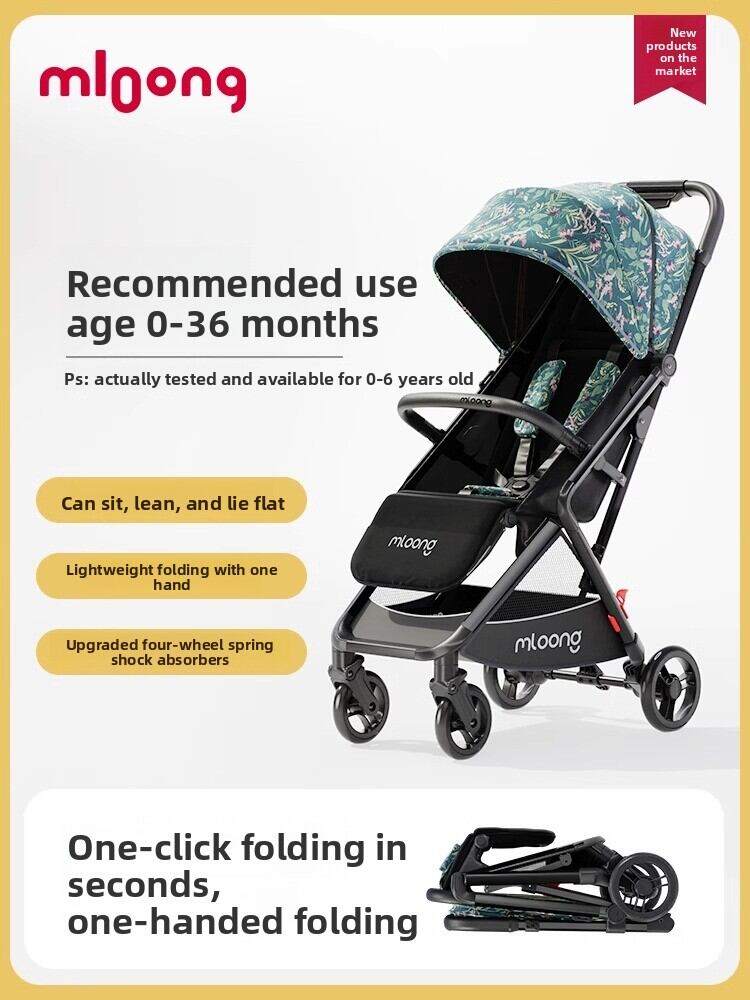 MLOONG | Multi-Position Lightweight Foldable Baby Stroller with High View - 3
