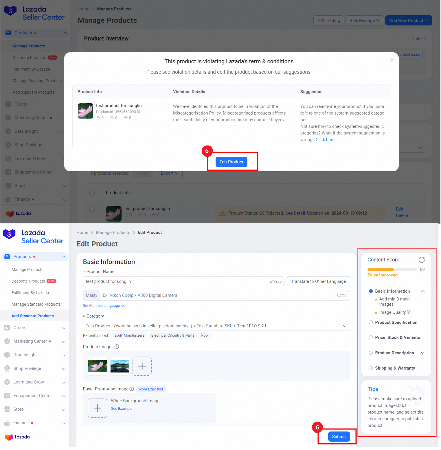 How will I know if a product has been deactivated and what do I do? Lazada Seller Center