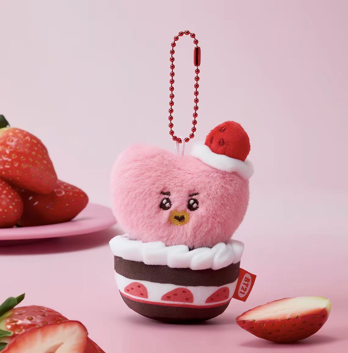 BT21 KPOP STRAWBERRY PARTY Series Plush Keychains Bag Charms ARMY Fan Gifts Birthday Gifts Couple Gifts