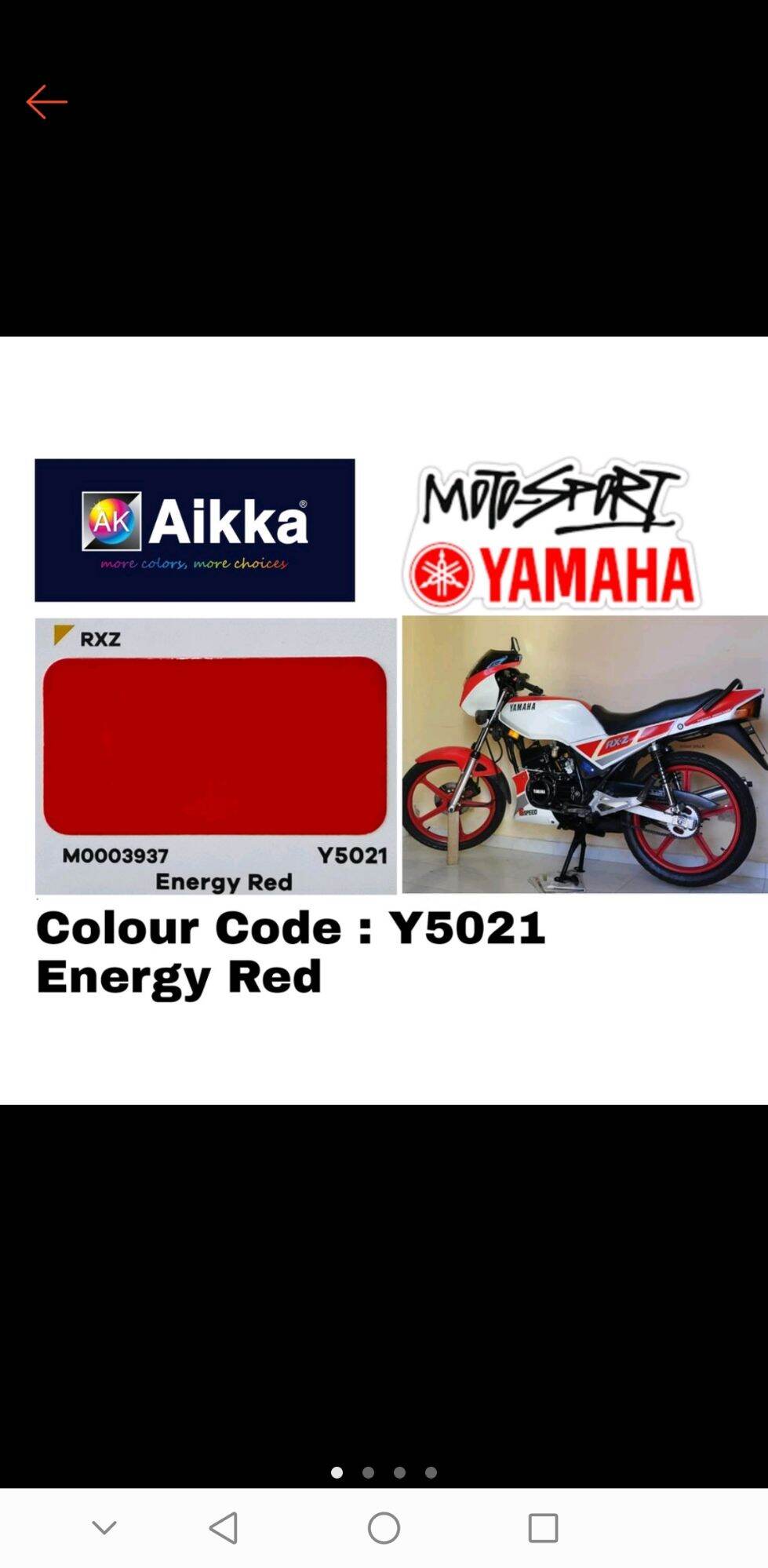 Brand Aikka The Paints Master Motorcycle Yamaha Colour Code & Name