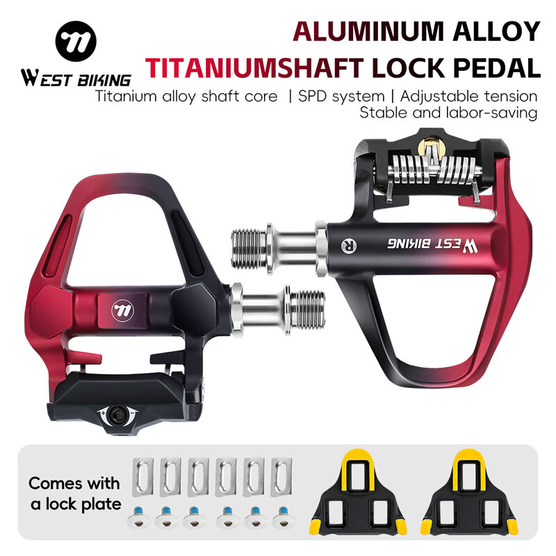 WEST BIKING Bicycle Lock Pedals SPD Compatible Aluminum Alloy Material Anti Rust Corrosion Resistant Durable Adjustable Tension Stable And Labor Saving Road Bike MTB Lock Pedals Universal Cycling Equipment ราคา 2,175 บาท*ส่งฟรี