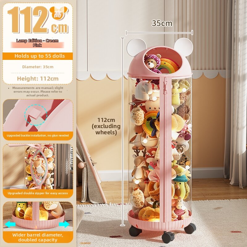 XINGYOU | Large Diameter Transparent Zippered Stuffed Toy Organizer