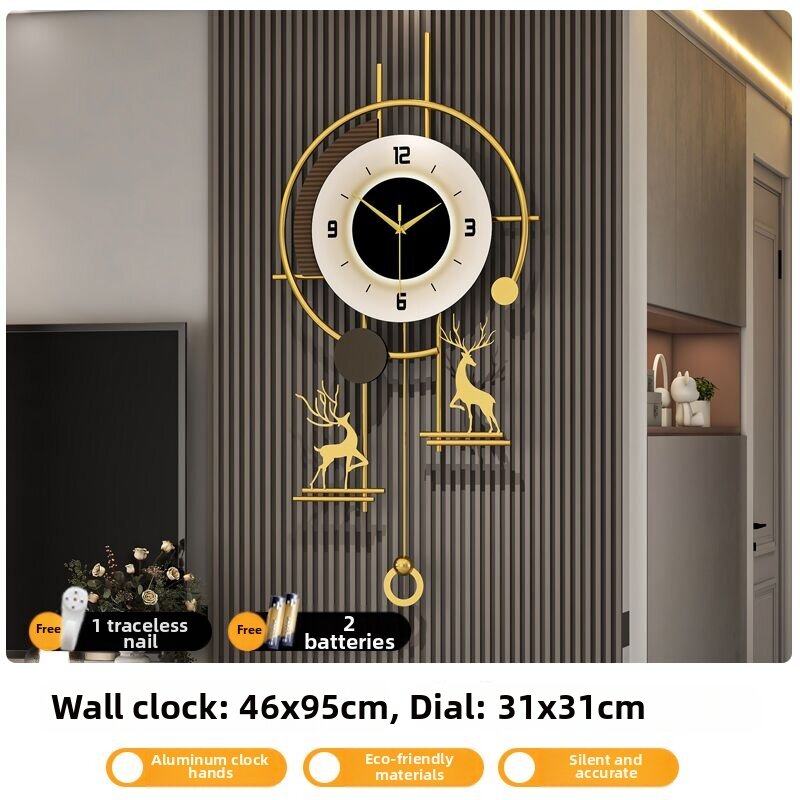 JIUJIUDA | Modern Minimalist Wall Clock Luxury Easy-to-install Decorative Timepiece