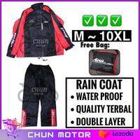 Berkualiti tinggi Arai Pro Baju Hujan Set dua lapisan Berkualiti tinggi Baju Hujan saiz Besar 7XL 8XL & 10XL !!!