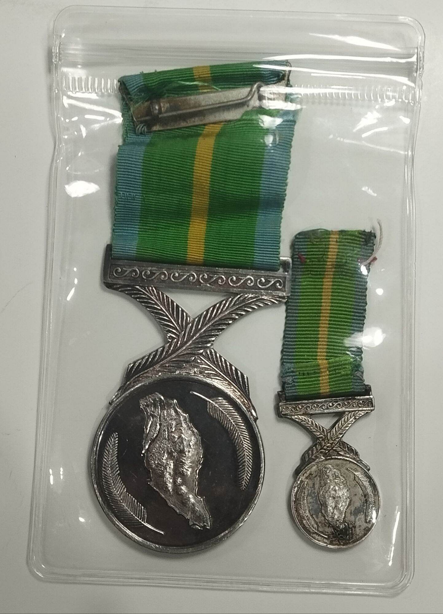 2pcs Pingat Khidmat Berbakti With Ribbon Silver Medal #15