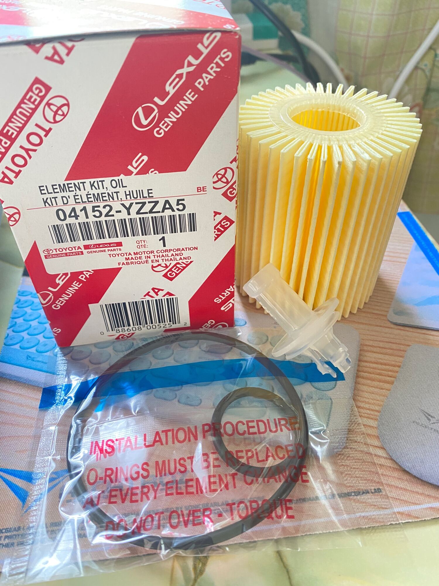 TOYOTA OIL FILTER 04152YZZA5 ELEMENT KIT,OIL Lazada