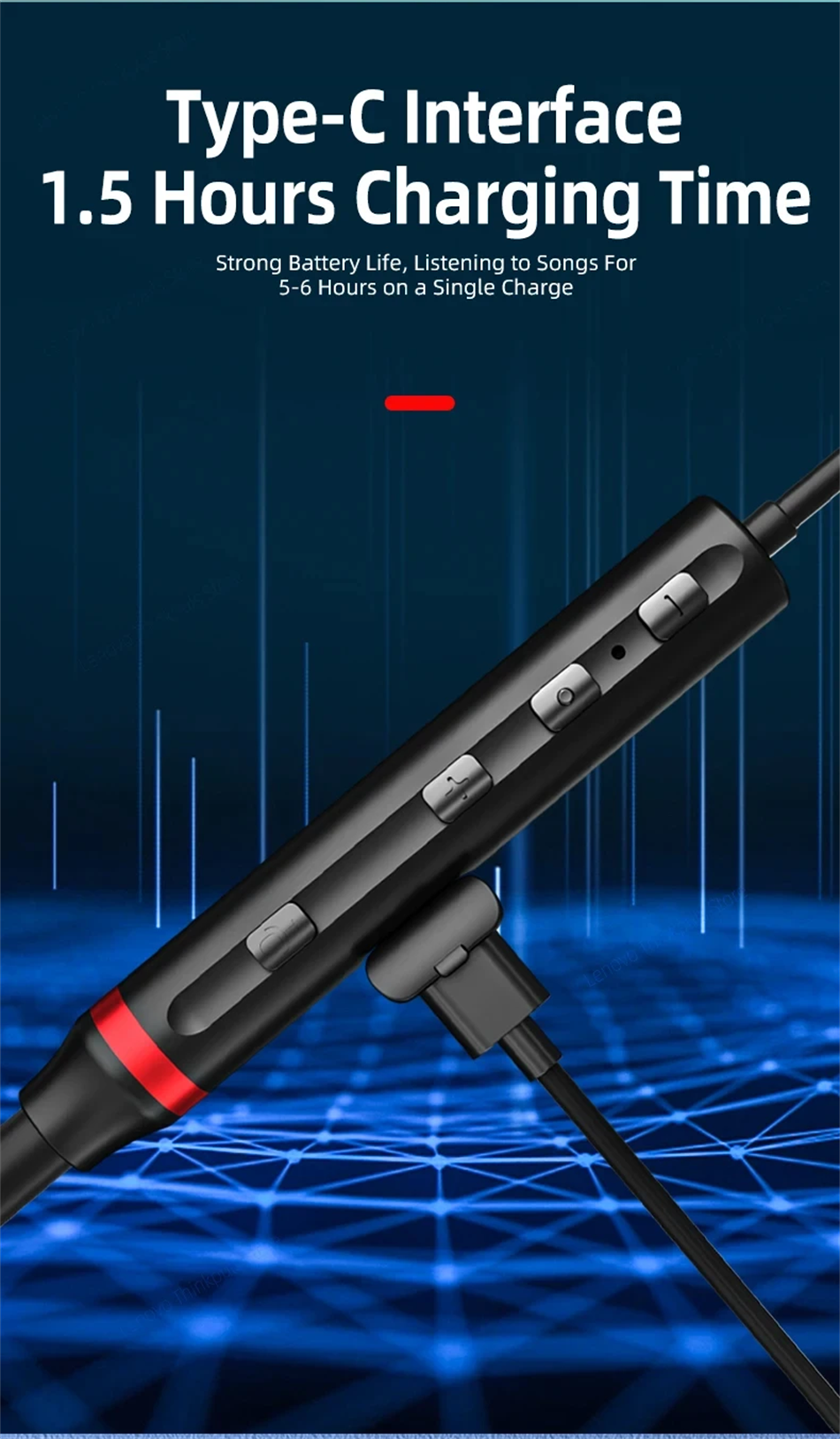 Cuffie bluetooth lenovo he05x con audio hifi e archetto_voghion.com