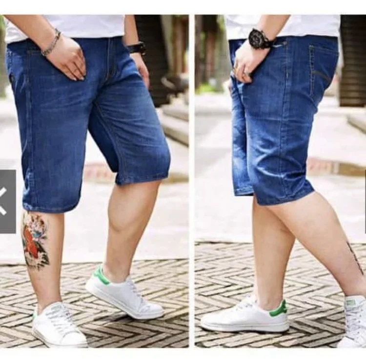 【50-150KG Boleh pakai】Seluar Jeans Lelaki/ Seluar Pendek/ Denim Short Jeans Pant Korean Style/ Saiz Besar/ Short Pants for Men/Denim Short Pants/ Seluar Pendek/ Seluar Pendek Lelaki