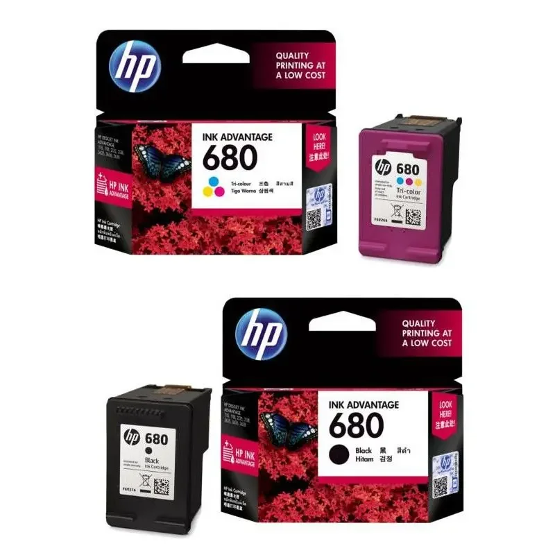HP 680 Ink Cartridge Color and Black Ink Combo 2-Pack - X4E78AA