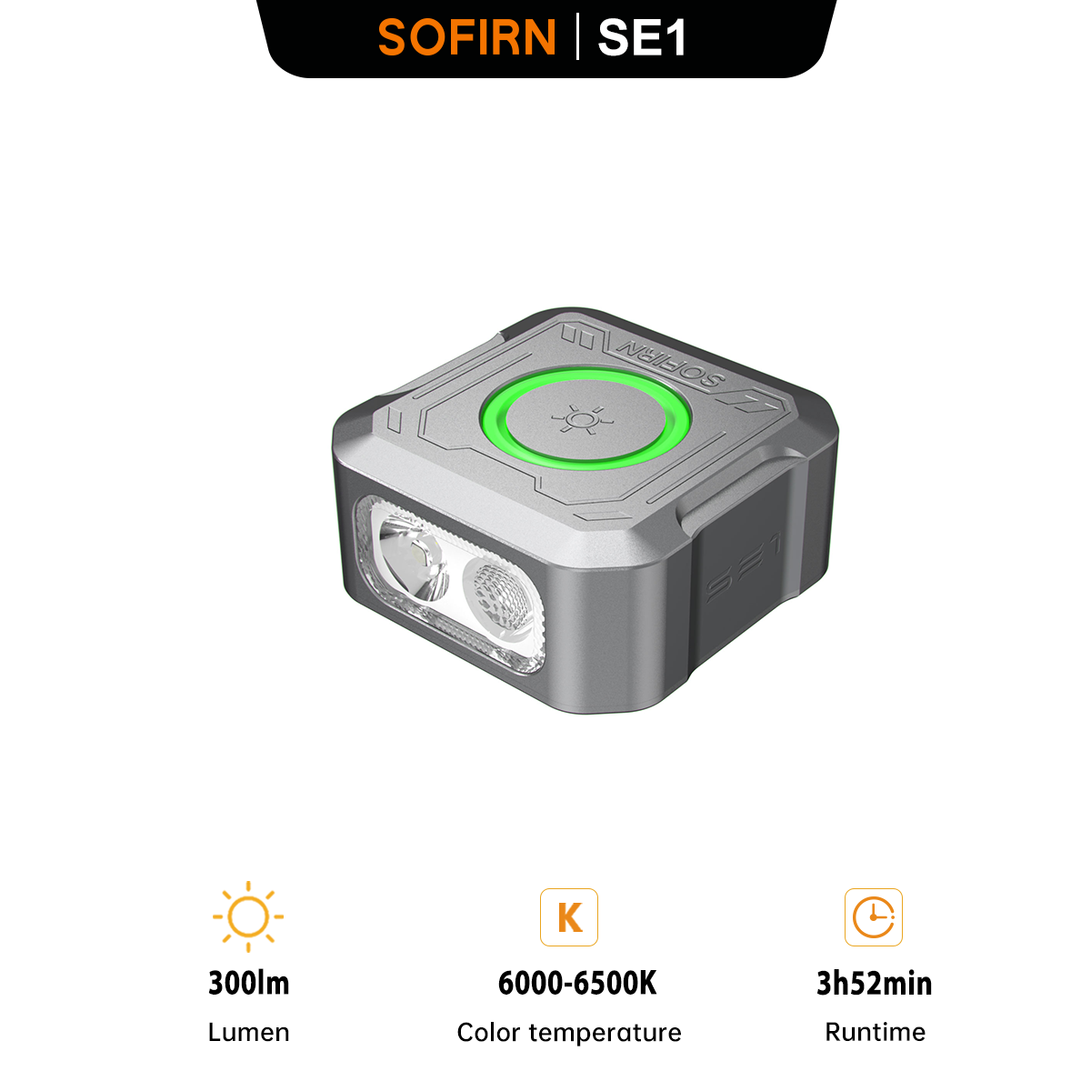 Sofirn SE1 Rechargeable EDC Wrist Light, Quick Release Clip Flashlight with RGB Ring & 120mW UV Light, 10H Runtime Pocket Work Light